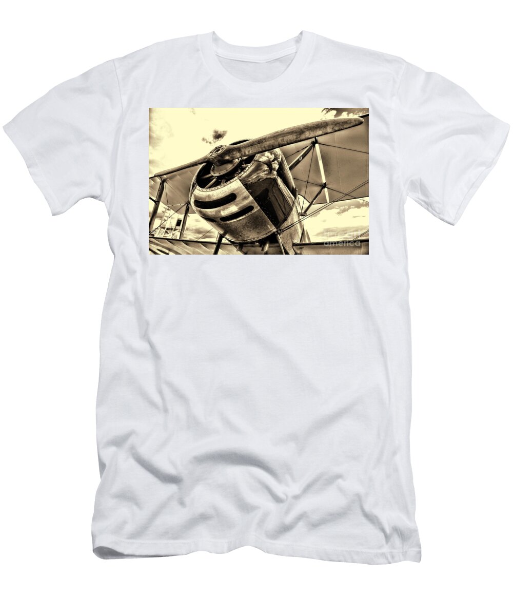 Antique Plane Up Up to the Sky Sepia Paul Ward T-Shirt