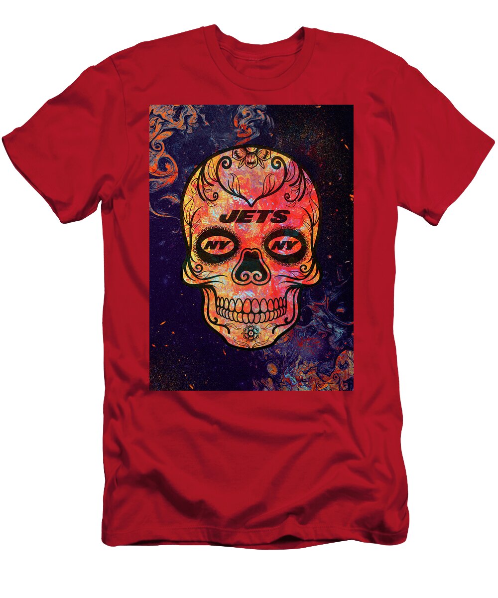 Art NFL New York Jets Skull Leith Huber T-Shirt