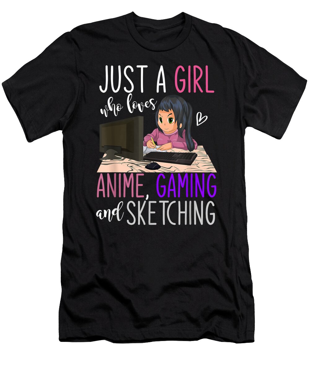 Artist Gamer Girls Gift Sketching Video Games Gaming Anime Dnt Prints T-Shirt