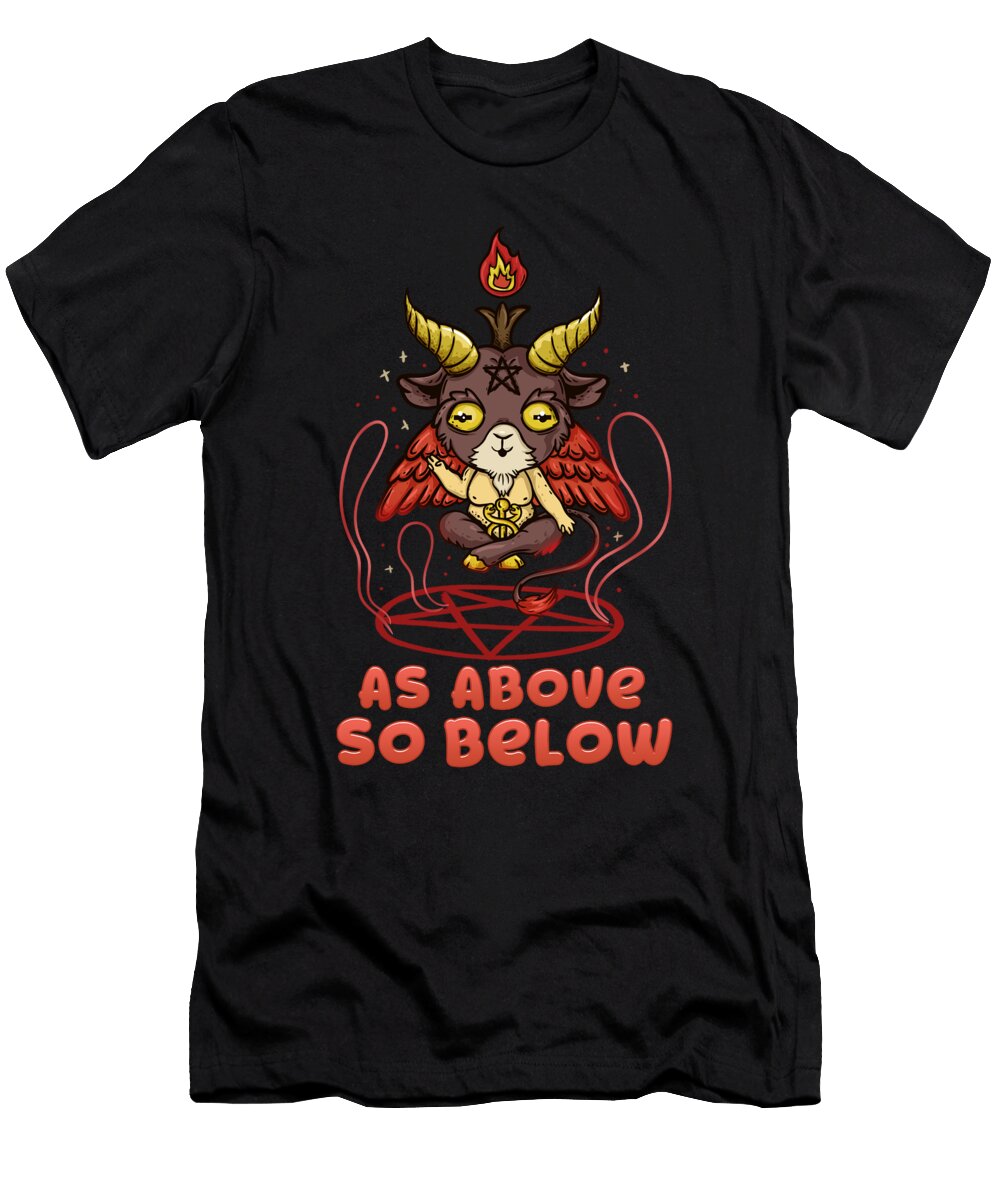 As Above So Below Cute Satanic Baphomet Bi Nutz T-Shirt