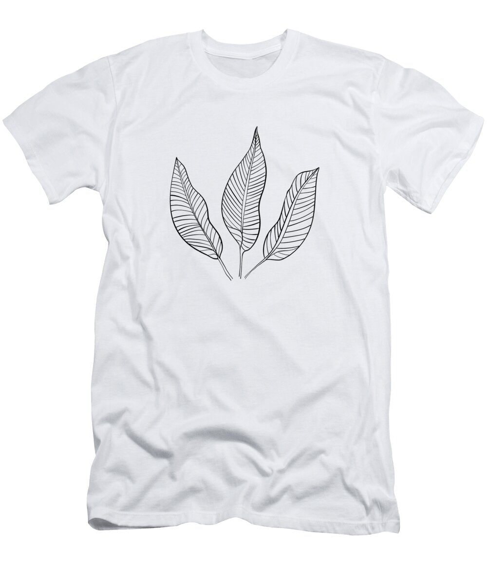 Aspen Minimal Modern Abstract Leaf Stalk Line Art Studio Grafiikka T-Shirt