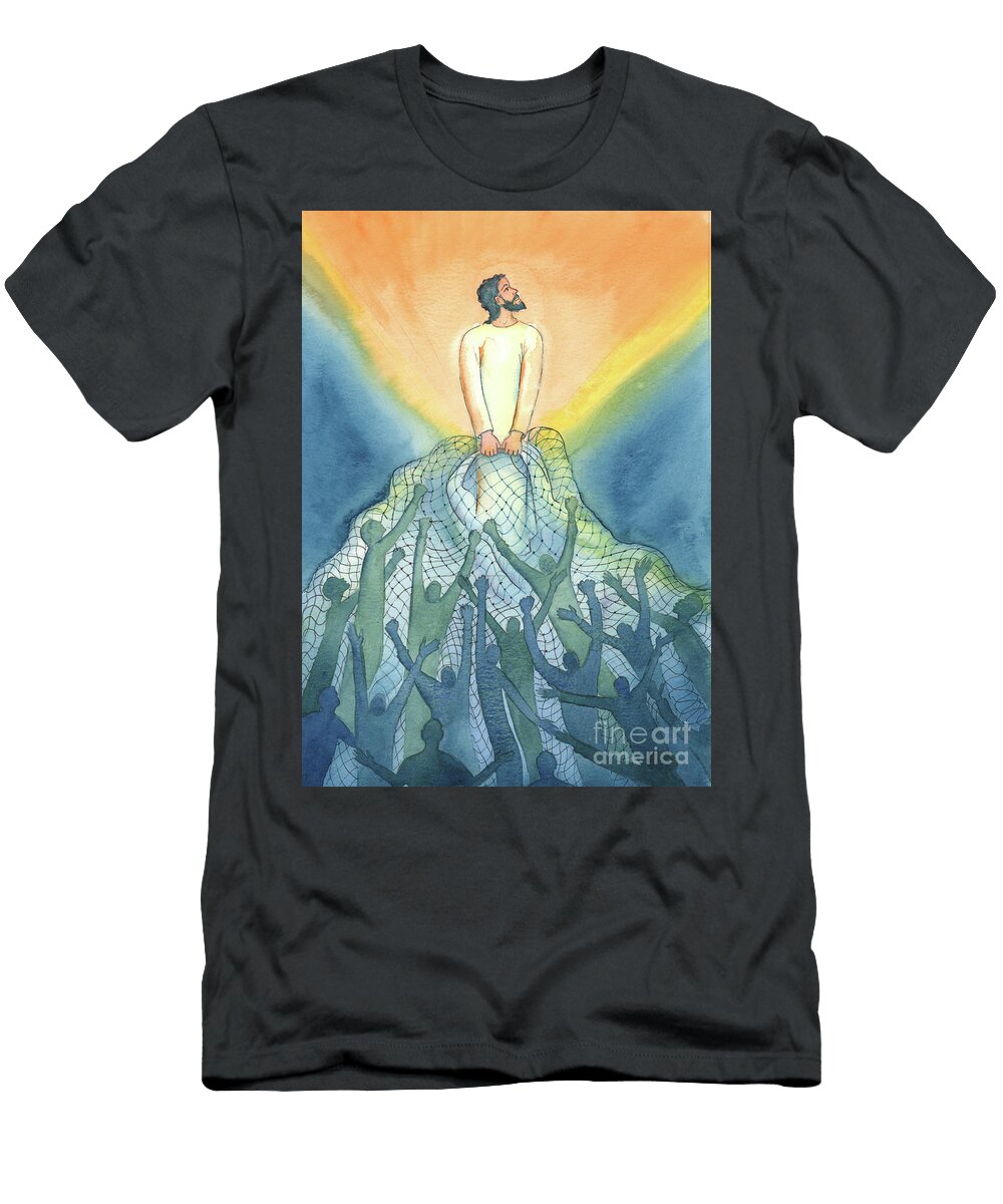 At the Mass Like a Fisherman Jesus Draws Up Into His Kingdom Those Who Love Him Elizabeth Wang T-Shirt