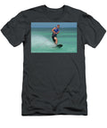 Athletic Guy Riding a Wakeboard Off the Coast of Aruba Dejavu Designs T-Shirt