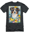 Australian Shepherd Dog Enjoying a Bubbly Bath Adrien Efren T-Shirt