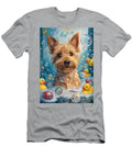 Australian Terrier Dog Frolicking in a Bubbly Bathtub Adrien Efren T-Shirt