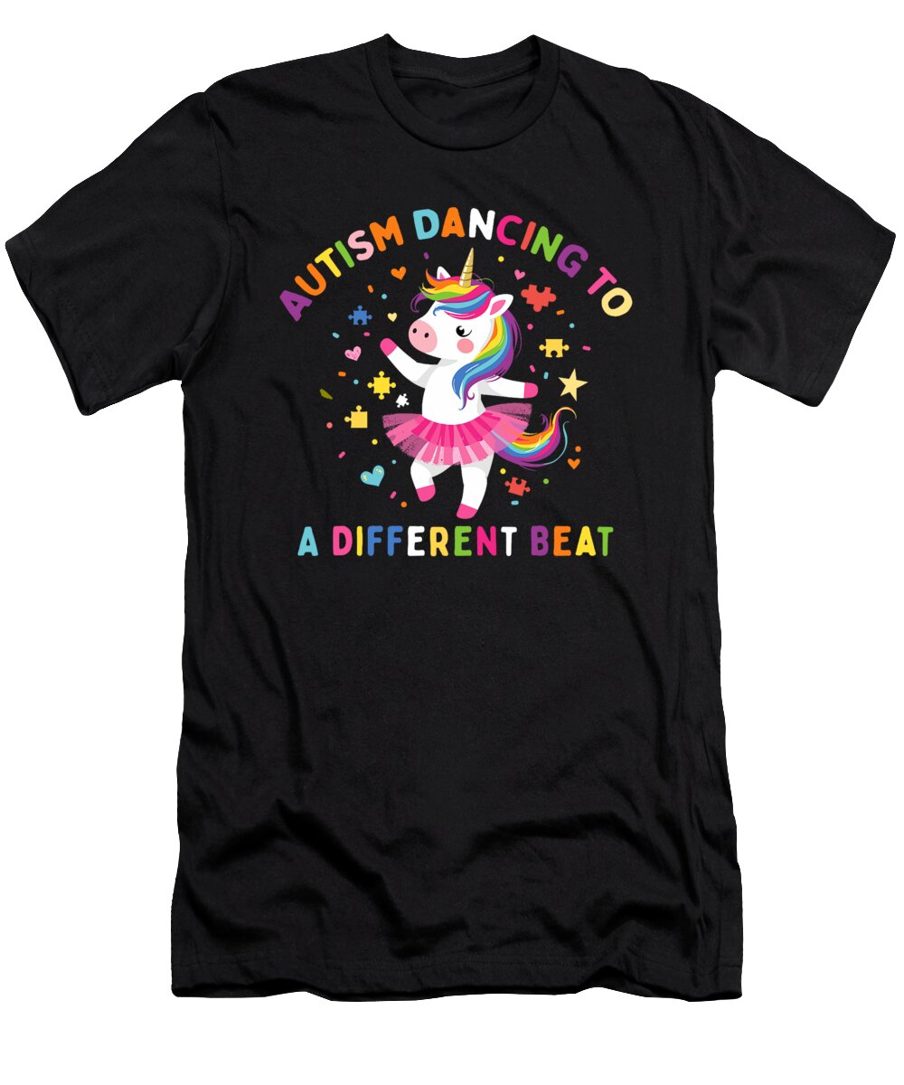 Autism Dancing to Be a Different Beat Unicorn Coami Tacti T-Shirt