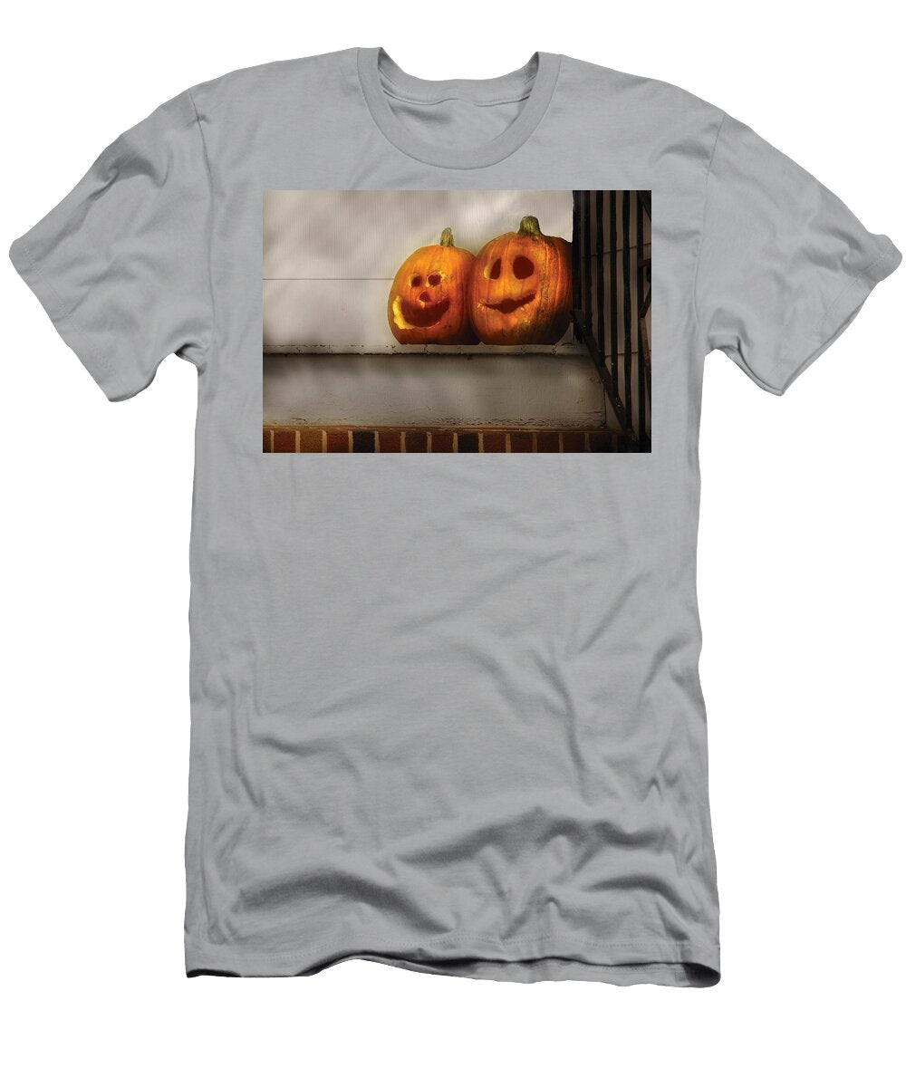Autumn Pumpkins Two Goofy Pumpkins Mike Savad T-Shirt