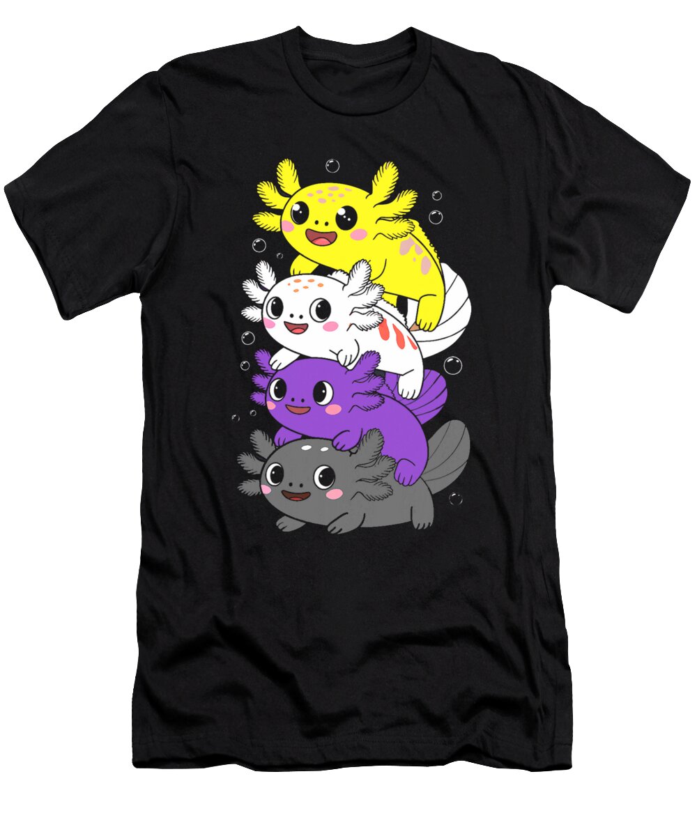Axolotl Nonbinary Lgbtq Pride Month Queer Non Coami Tacti T-Shirt