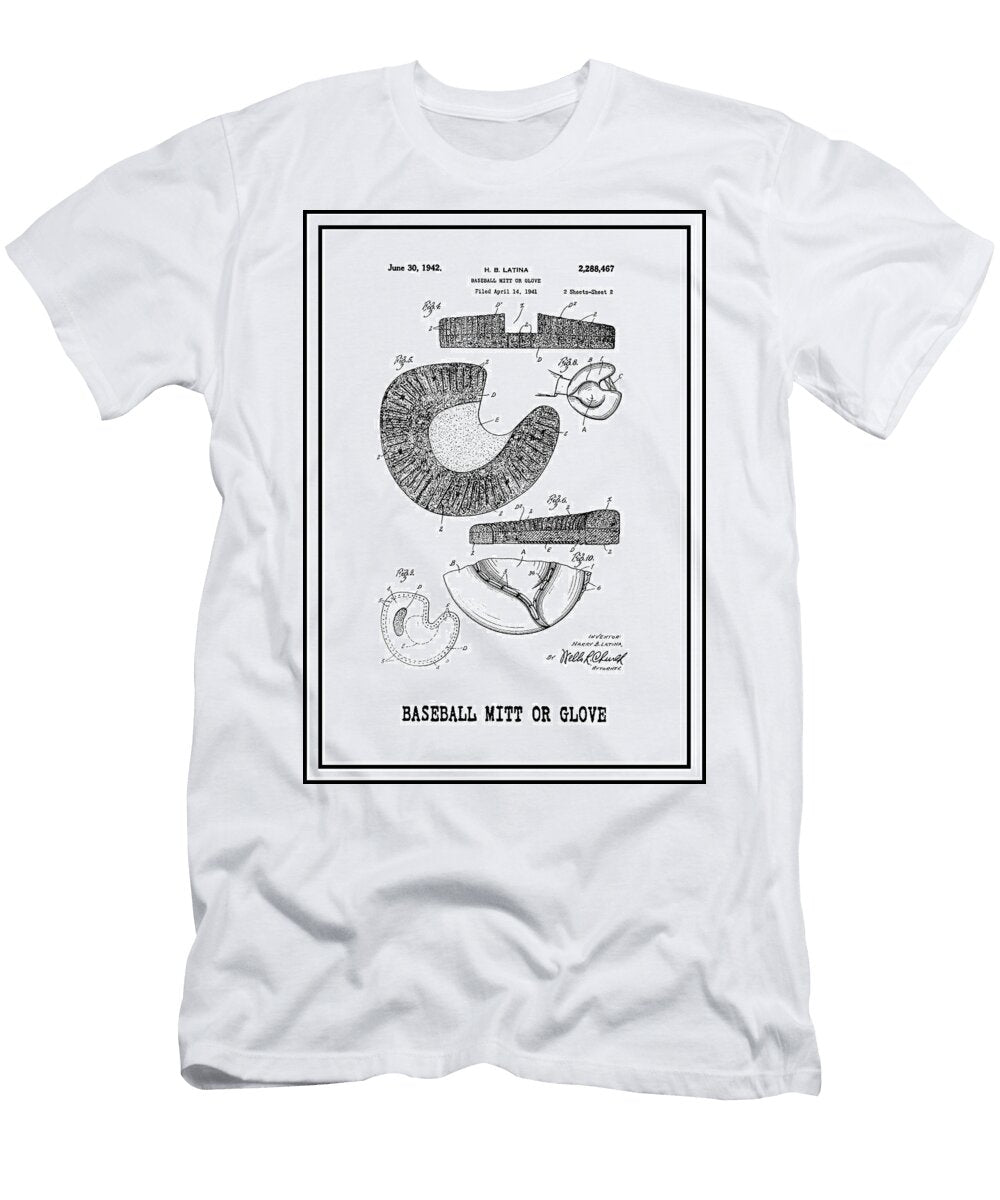 Baseball Mitt or Glove Vintage Patent 1942 Sheet 2 Carol Japp T-Shirt