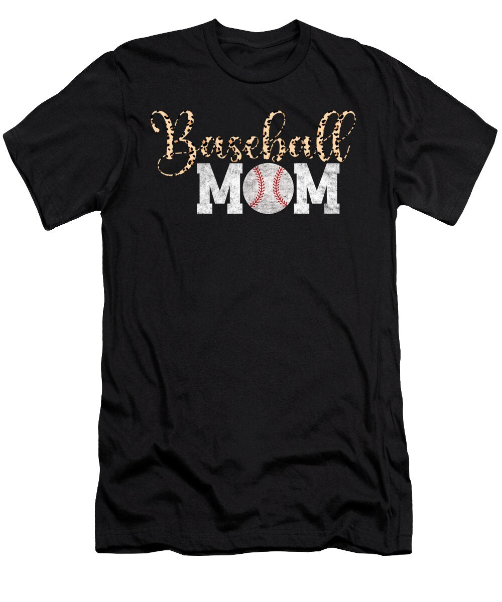 Baseball Mom Leopard Funny Softball Mom Mothers Day 2021 Alessandra Roth T-Shirt