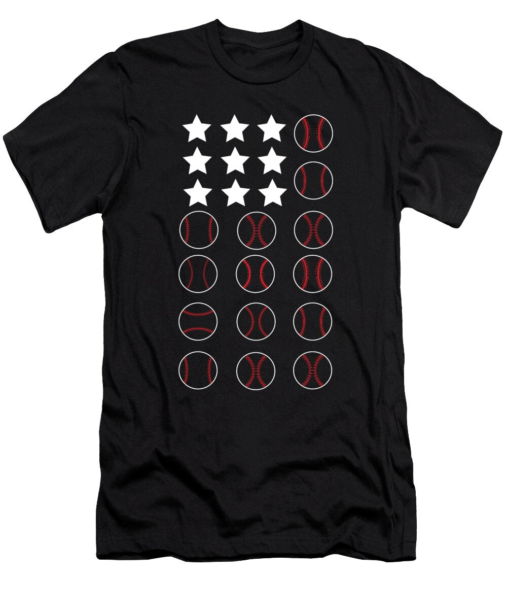 Baseball Softball USA 4th July American Flag Justus Ratzke T-Shirt