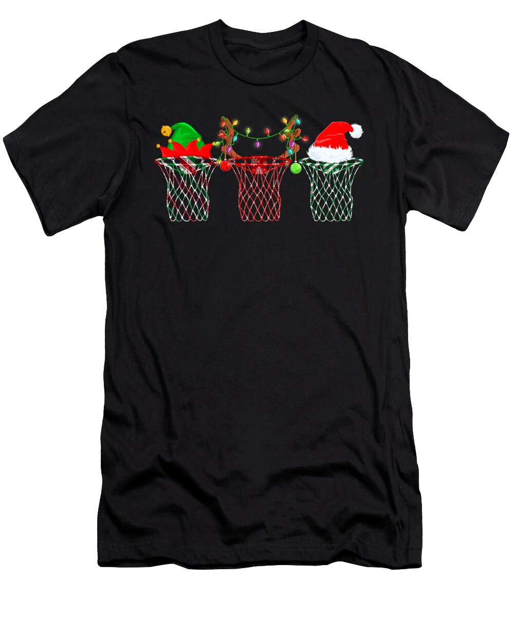 Basketball Baskets Santa Elf Hat Reindeer Merry Sophie Eleanor T-Shirt