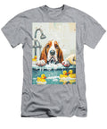 Basset Hound Dog Having Fun in a Bubbly Bath Adrien Efren T-Shirt