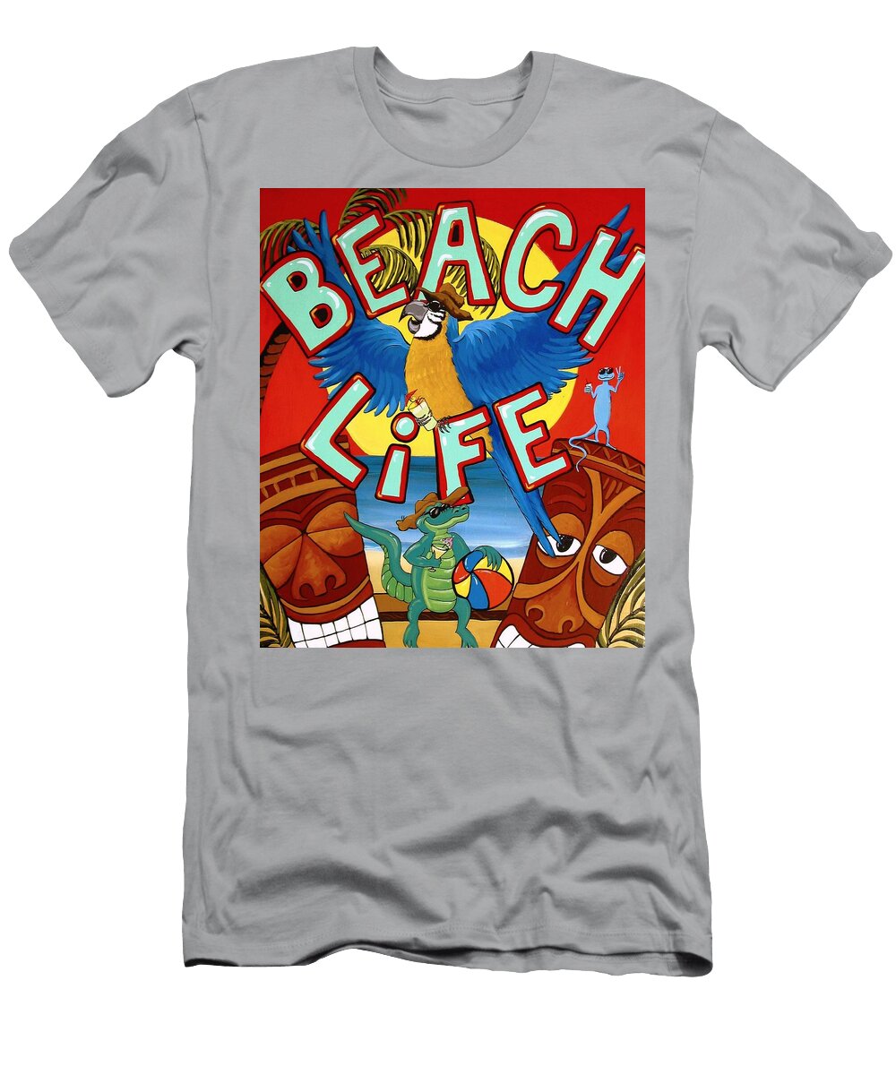 Beach Life Tiki Art Debbie Criswell T-Shirt