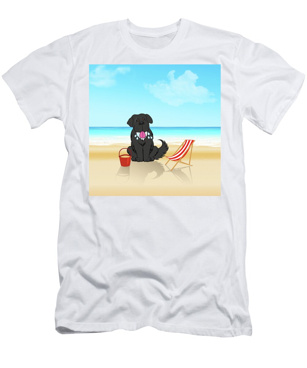 Beach Newfie Christine Mullis T-Shirt