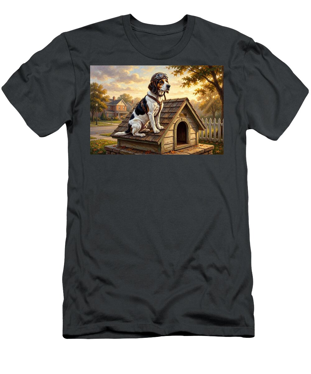 Beagle Pilot on a Kennel James Spears T-Shirt