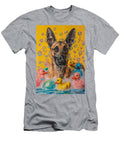 Belgian Malinois Dog Frolicking in a Bubbly Bathtub Adrien Efren T-Shirt