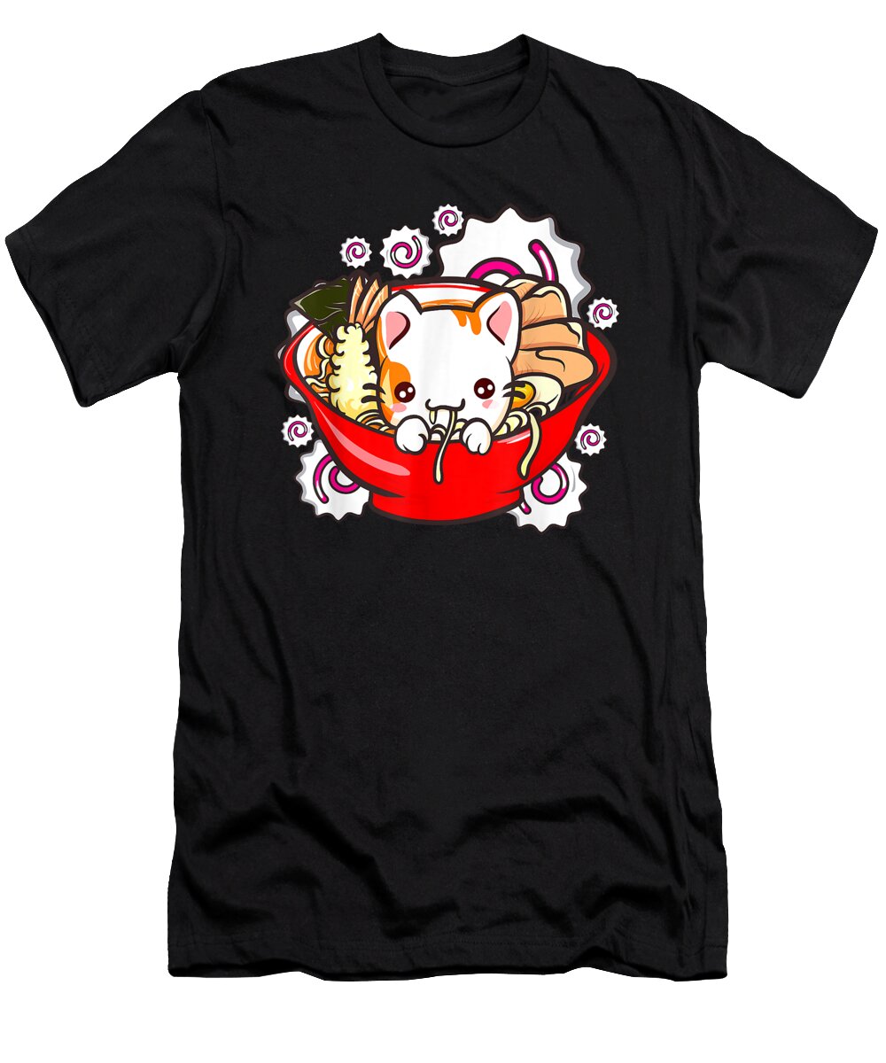 Believe Hope Cat Ramen Bowl Kawaii Anime Neko Cat Mom Crazy Cat Lady Vintage Ezone Prints T-Shirt