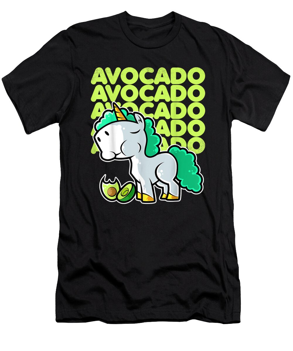 Beneficial Work Cute Unicorn Eating Avocado Kawaii Neko Anime Cute Gifts Ezone Prints T-Shirt