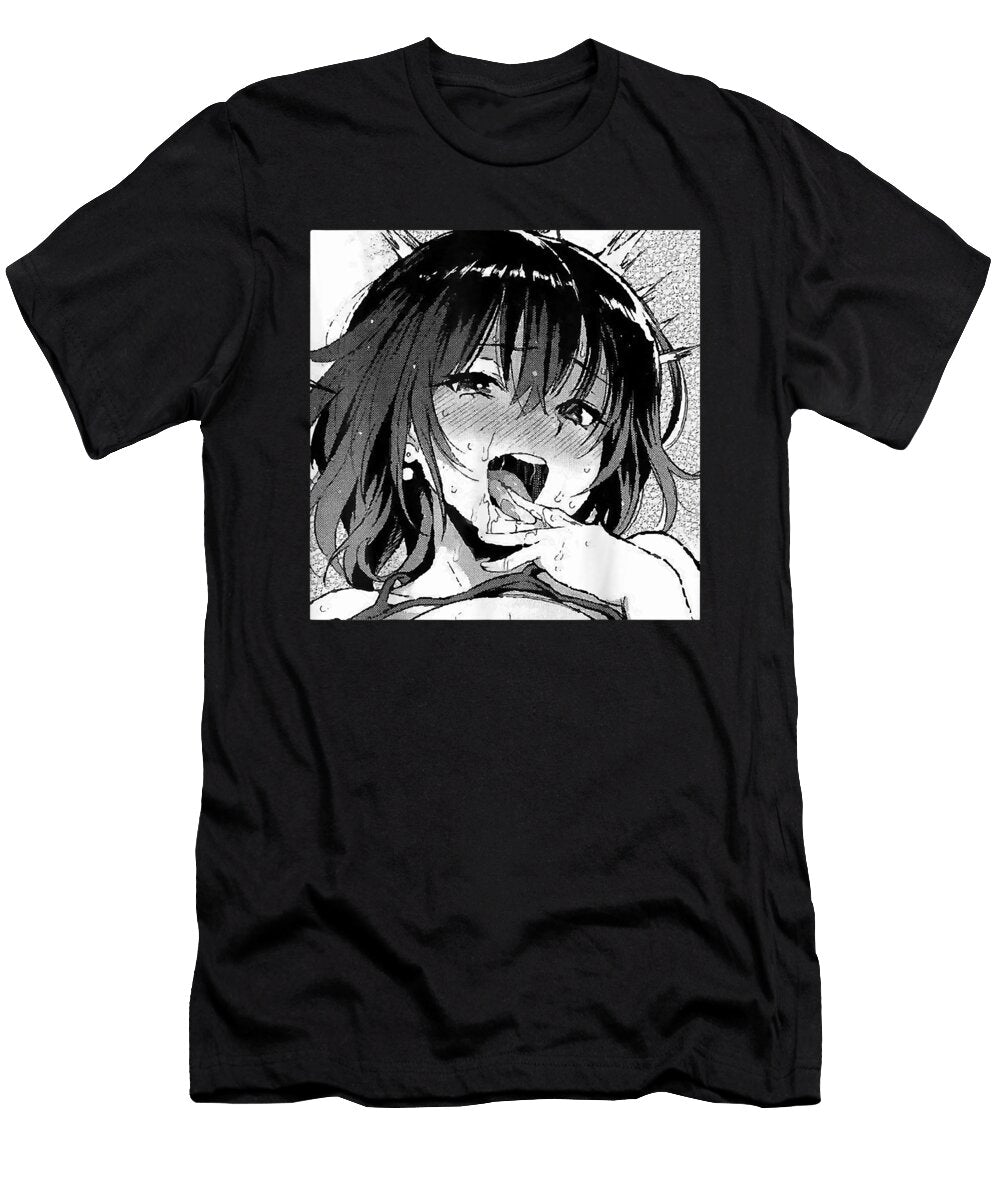 Beneficial Work Ecchi Otaku Hentai Waifu Ahegao Girl Manga Anime Cute Gifts Ezone Prints T-Shirt