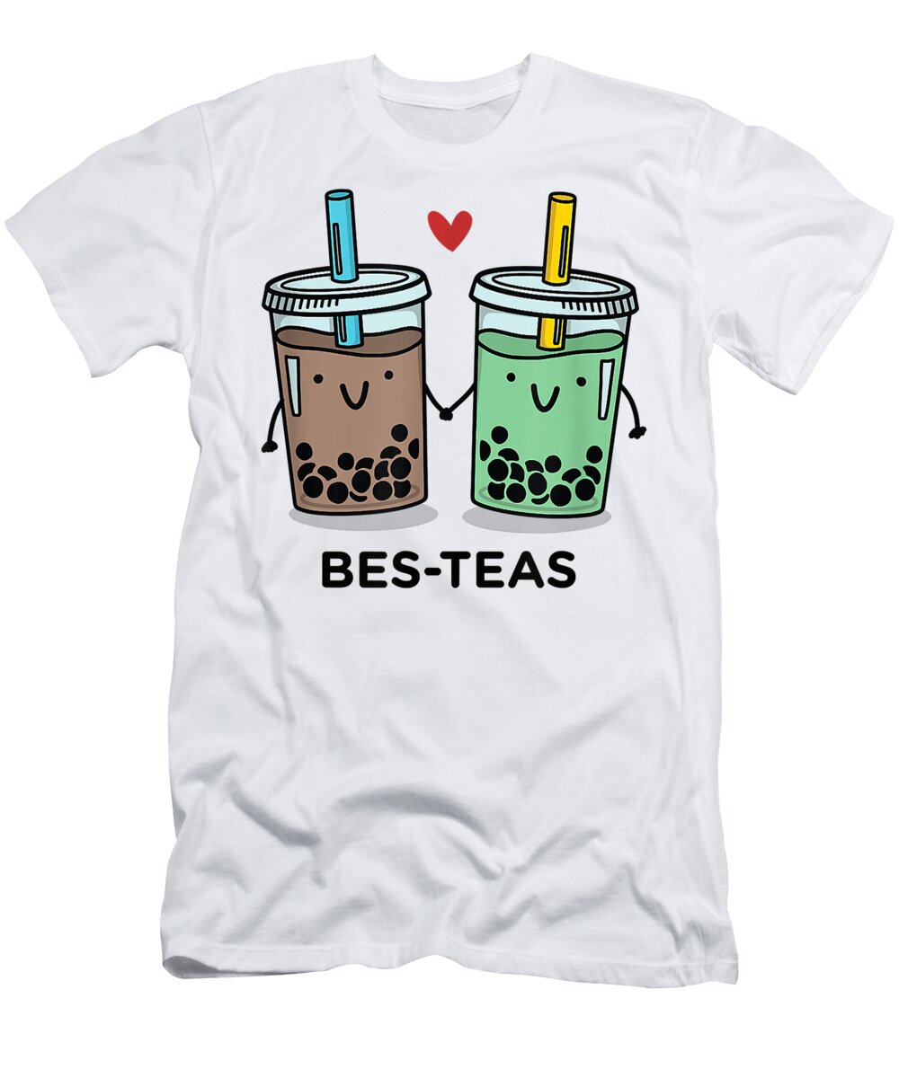 Bes Teas Besties Best Friends Bubble Tea Boba Cute Dnt Prints T-Shirt
