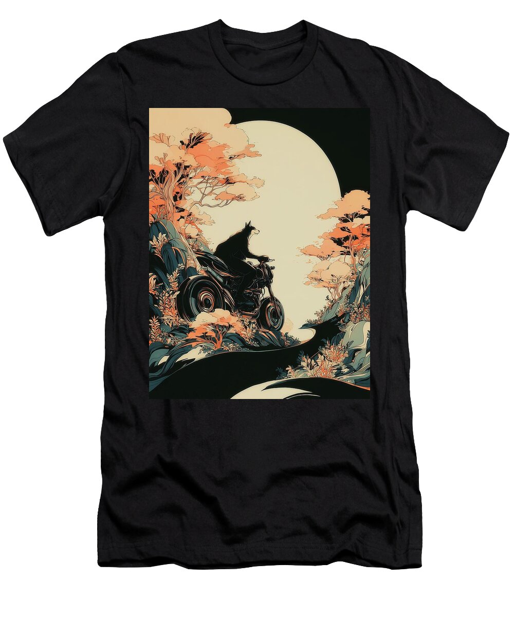 Biker Wolf Travels 7 Fabrizio Cassetta T-Shirt