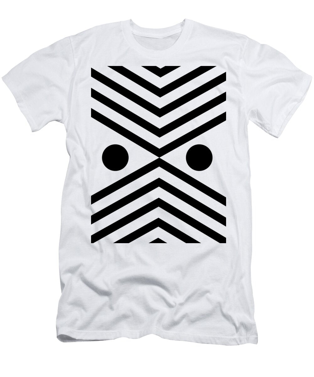 Black and White Minimalist Abstract Geometric Art Gordan P Junior T-Shirt