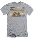 Black Backed Jackal Catching Burchells Sandgrouse Prey At Ann Steve Toon Natureplcom T-Shirt