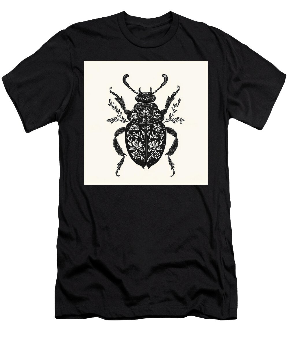 Black Beetle with Floral Pattern Maverick Junk T-Shirt
