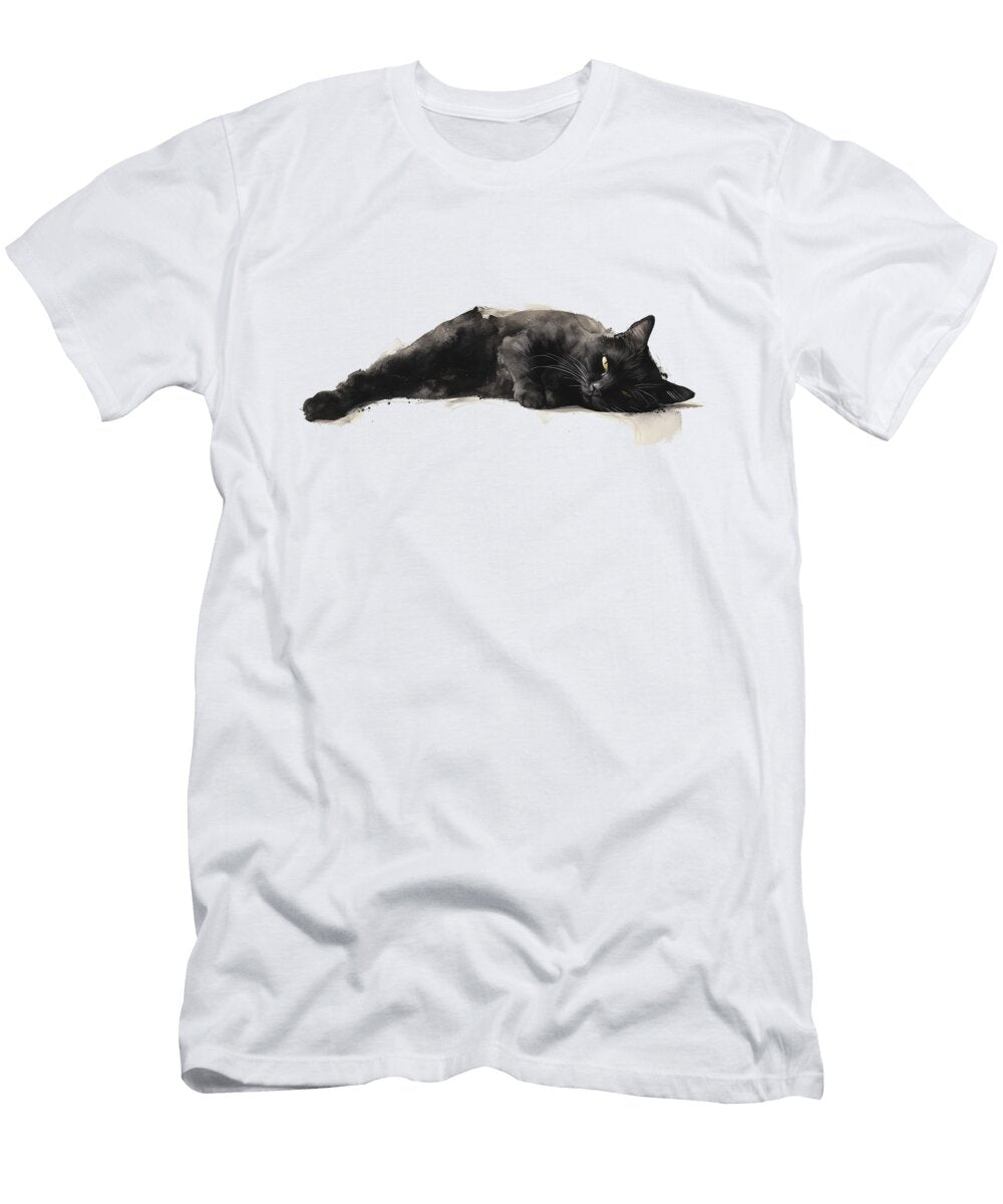 Black Cat Resting Lauras Creations T-Shirt
