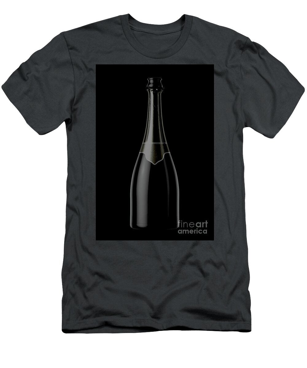 Black Champagne Bottle Open Neck Allan Swart T-Shirt