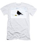 Blackbird Feeding on Apple in Snow Northumberland National Ann Steve Toon Natureplcom T-Shirt