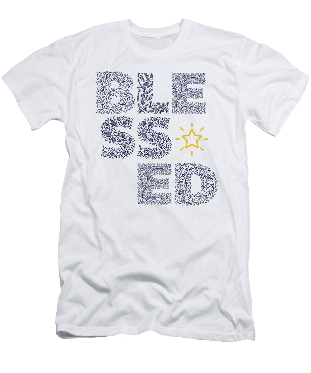 Blessed Cool Font Gift Idea Cute Christmas Quote Xmas Slogan Funny Gift Ideas T-Shirt