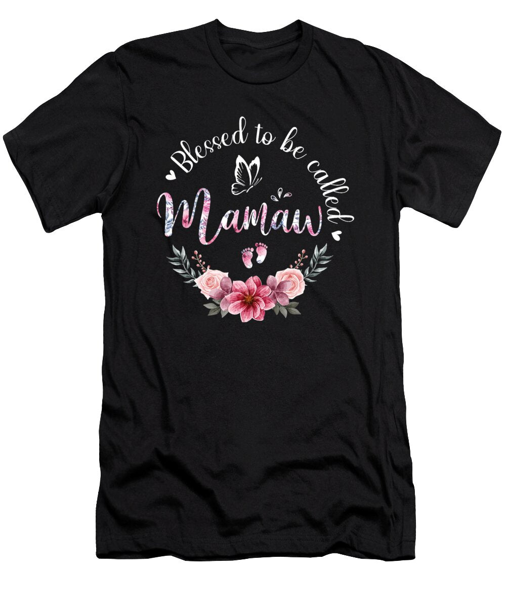 Blessed to Be Called Mamaw Women Floral Decor Grandma Dhbubble T-Shirt