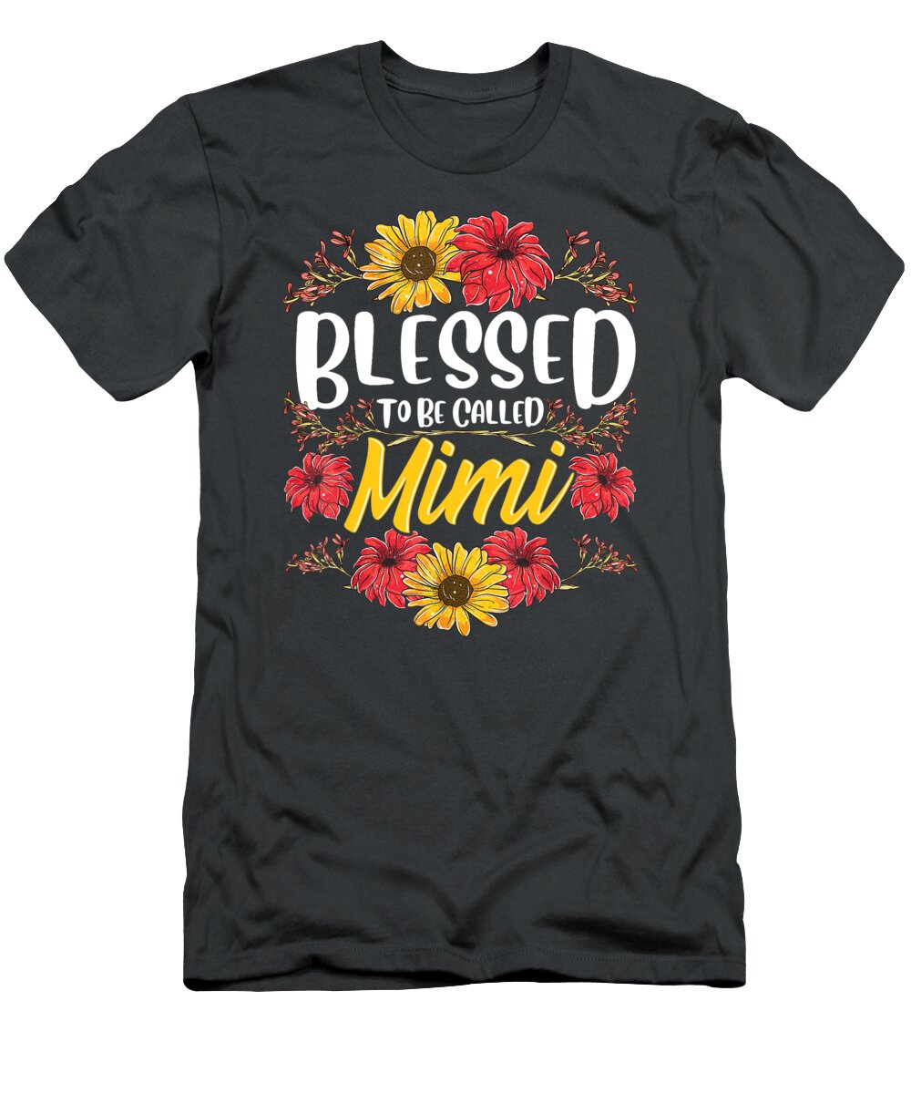 Blessed to Be Called Mimi Cute Floral Mothers Day Julie Hurst T-Shirt