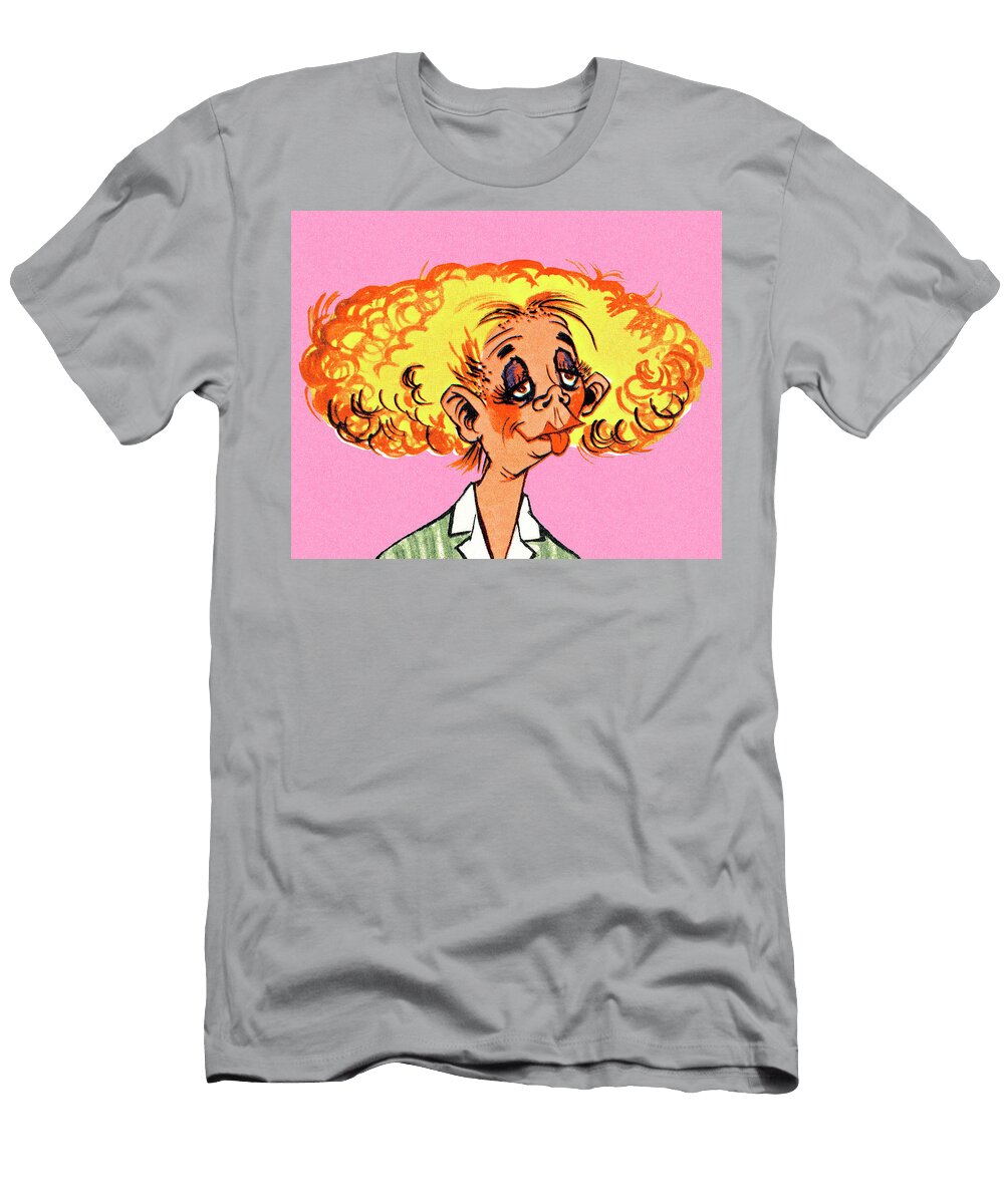 Blond Woman with Curly Hair Csa Images T-Shirt