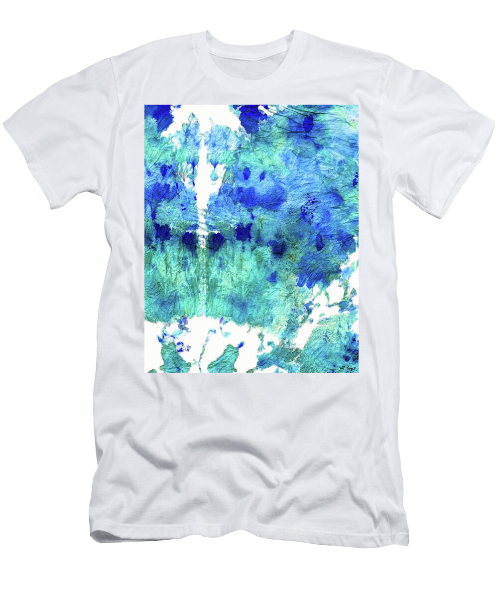 Blue and Aqua Abstract Wishing Well Sharon Cummings Sharon Cummings T-Shirt