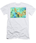 Blue and Orange Abstract Time Dance Sharon Cummings Sharon Cummings T-Shirt