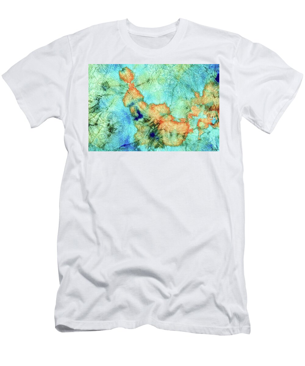 Blue and Orange Abstract Time Dance Sharon Cummings Sharon Cummings T-Shirt