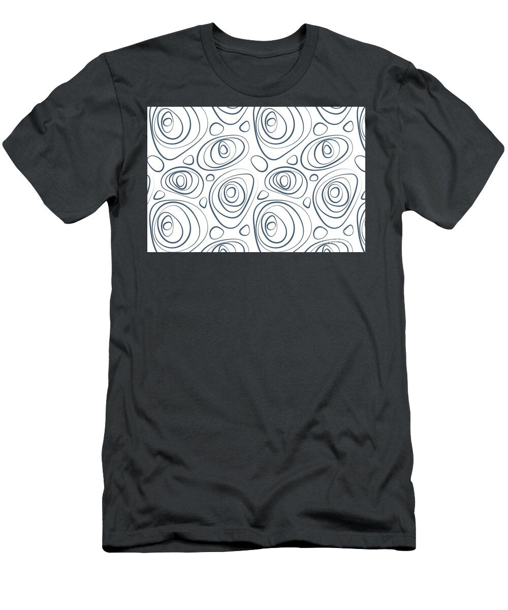 Blue and White Wacky Retro Circle Pattern Pairs Diamond Vogel 2022 Popular Colour Happy Tune 0648 Petite Pattern Minimal Graphic Designs T-Shirt