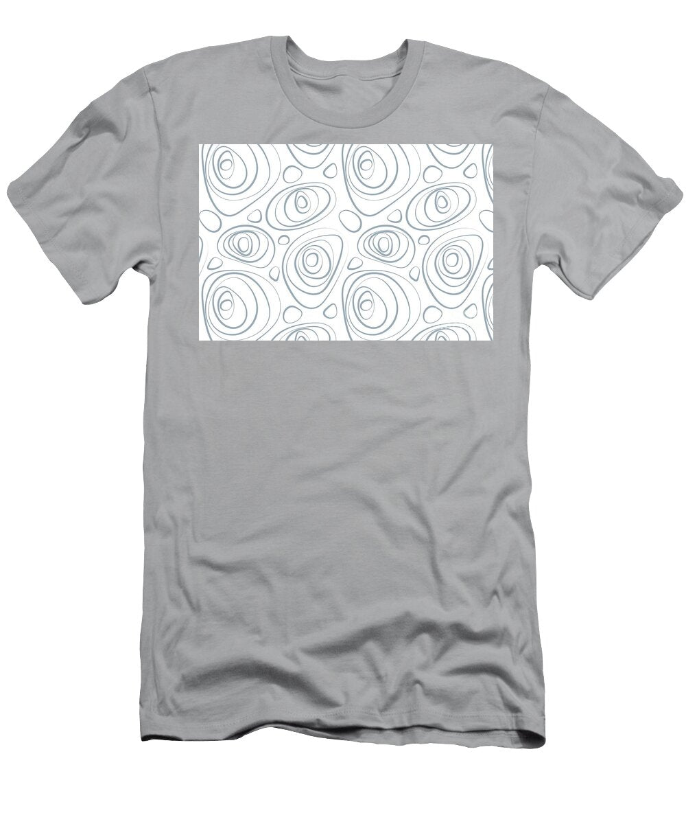 Blue and White Wacky Retro Circle Pattern Petite Pattern Minimal Graphic Designs T-Shirt