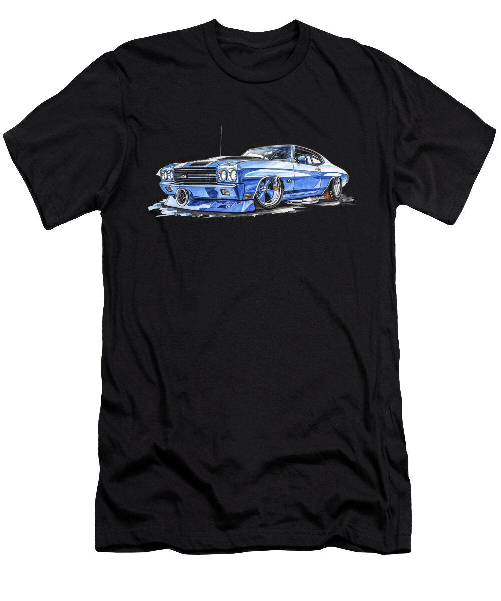 Blue Blaze Chevelle Ss Racing Heritage Bill Posner T-Shirt