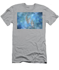 Blue Bokeh Leaves Terry Davis T-Shirt