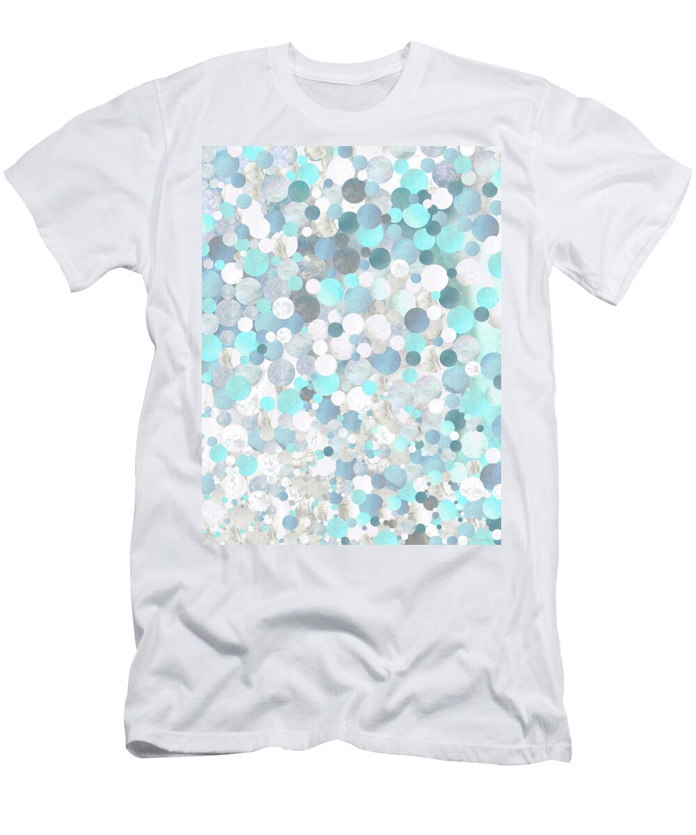 Blue Gray White Modern Art Cool Breeze Sharon Cummings T-Shirt
