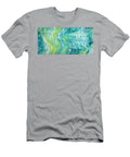 Blue Green Grey Acrylic Pour Jennylynn Fields T-Shirt
