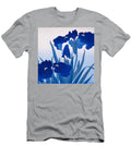 Blue Irises in Bloom Maverick Hadley T-Shirt