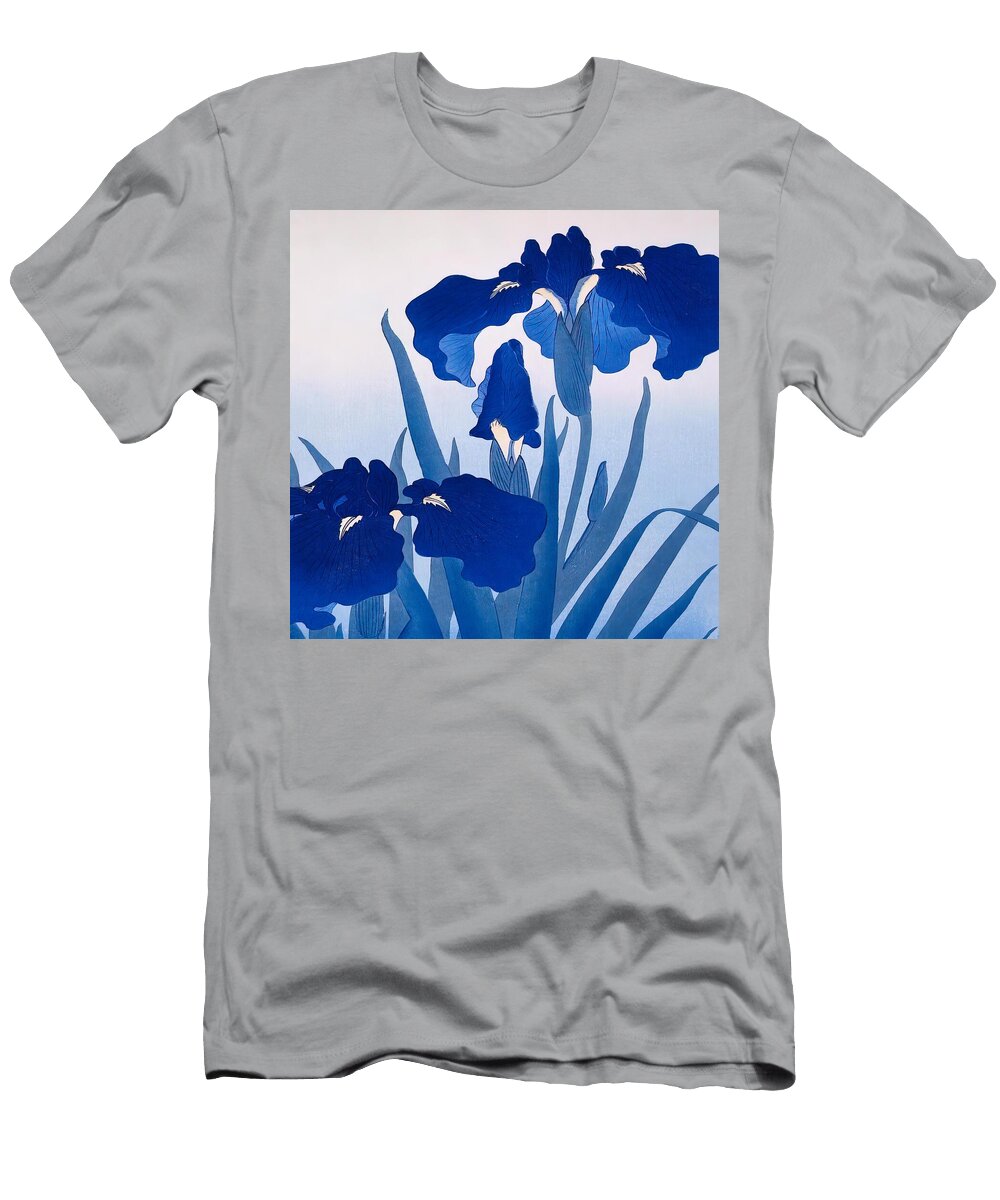 Blue Irises in Bloom Maverick Hadley T-Shirt