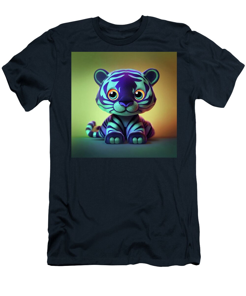 Blue Stuffed Tiger Toy Painting Mr Sizsus T-Shirt