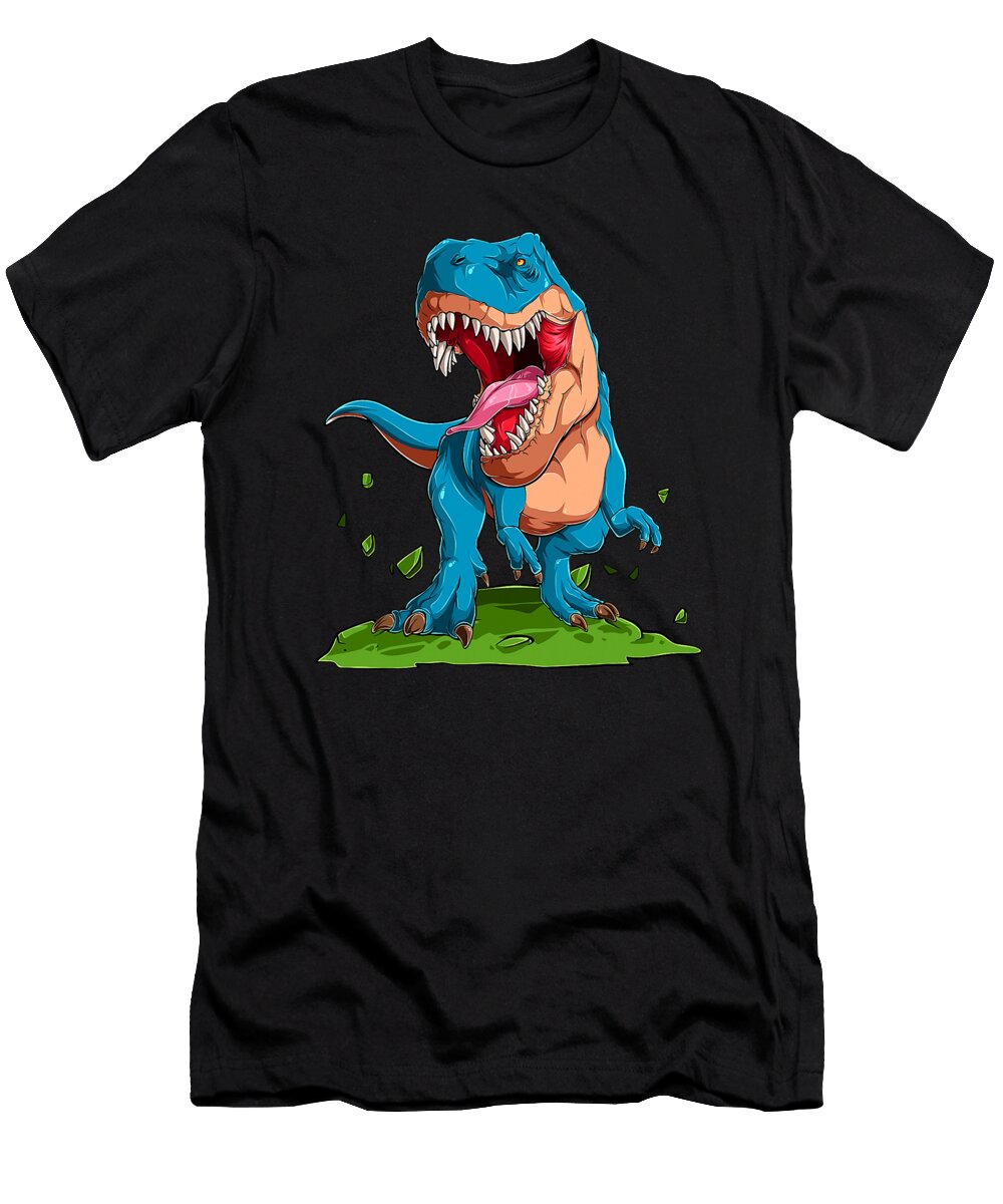Blue Tyrannosaurus Cartoony Colorful Dinosaur Art Dhbubble T-Shirt