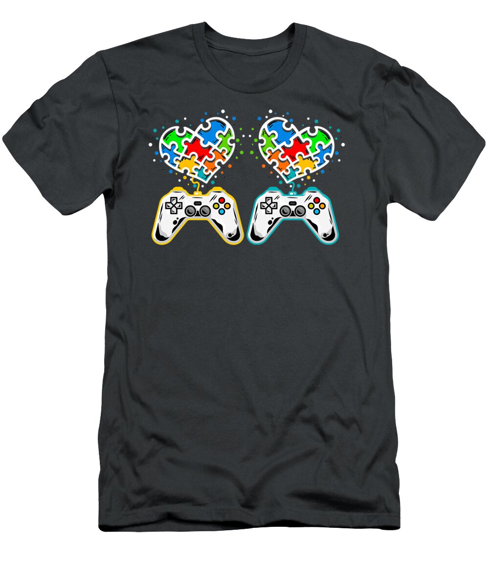 Boys Autism Awarness Month Day Gamer Autistic Russell Dennis T-Shirt